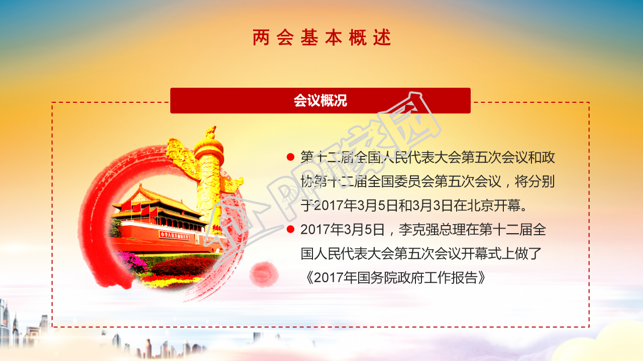 全国两会精细解读政协工作报告ppt模板