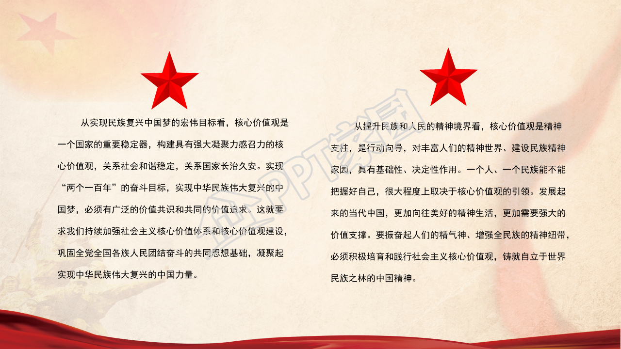 经典红色大气社会主义核心价值观党课PPT模板