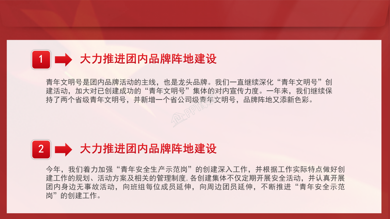 年度团委工作总结ppt模板