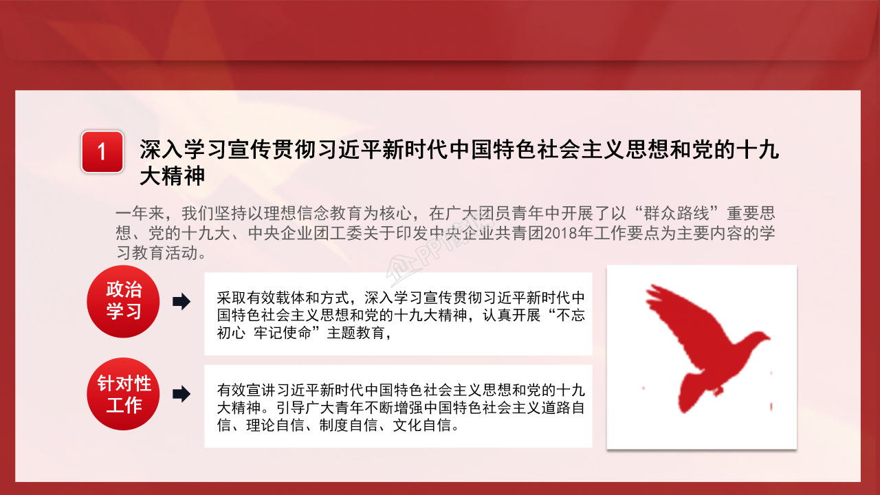 年度团委工作总结ppt模板