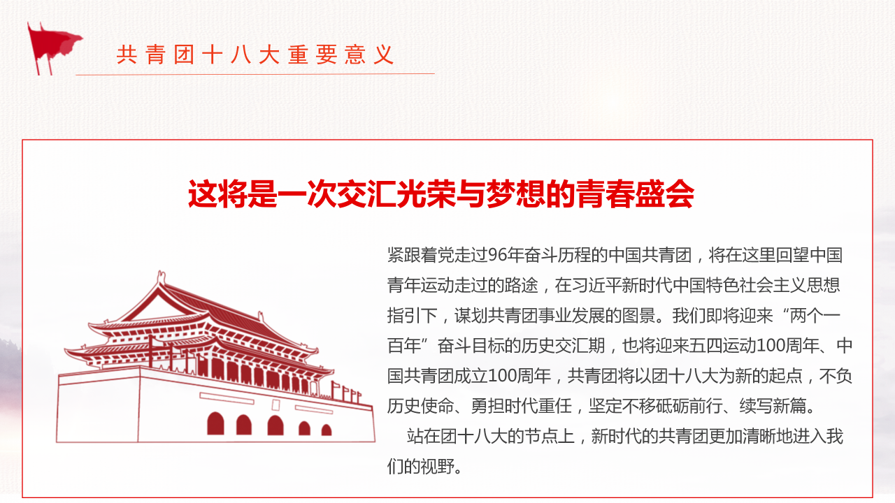 共青团团史学习团课主题班会ppt动态模板