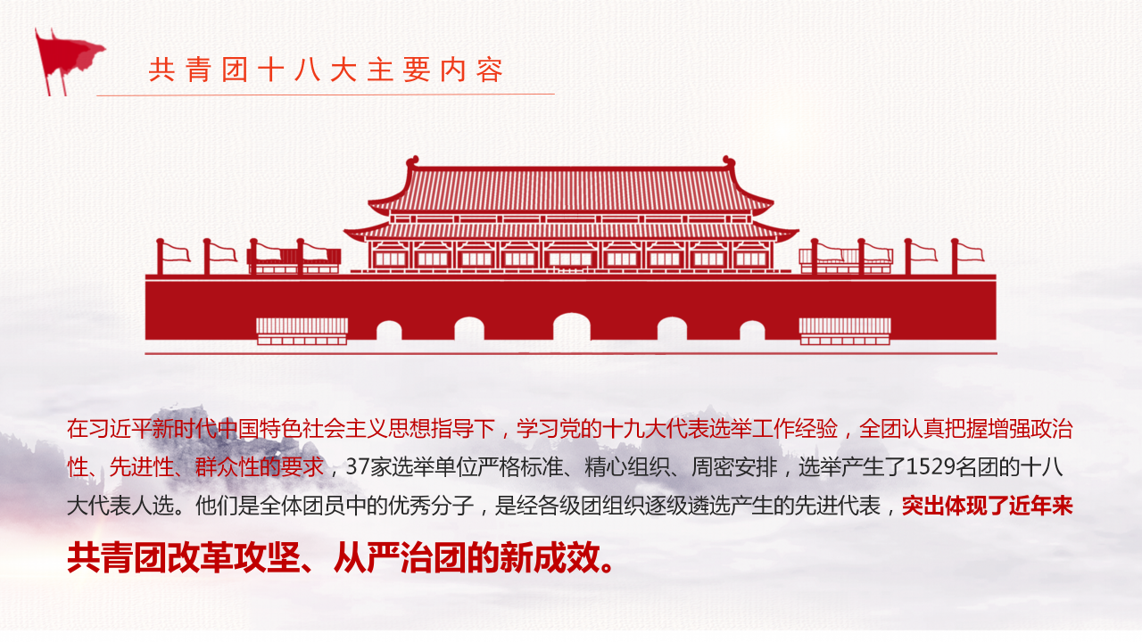 共青团团史学习团课主题班会ppt动态模板