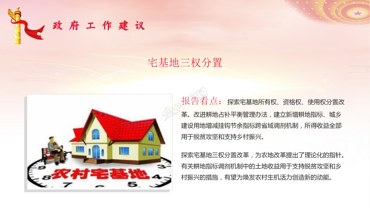 党支部全国两会政府工作报告总结学习ppt模板