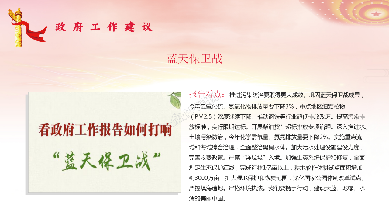 党支部全国两会政府工作报告总结学习ppt模板