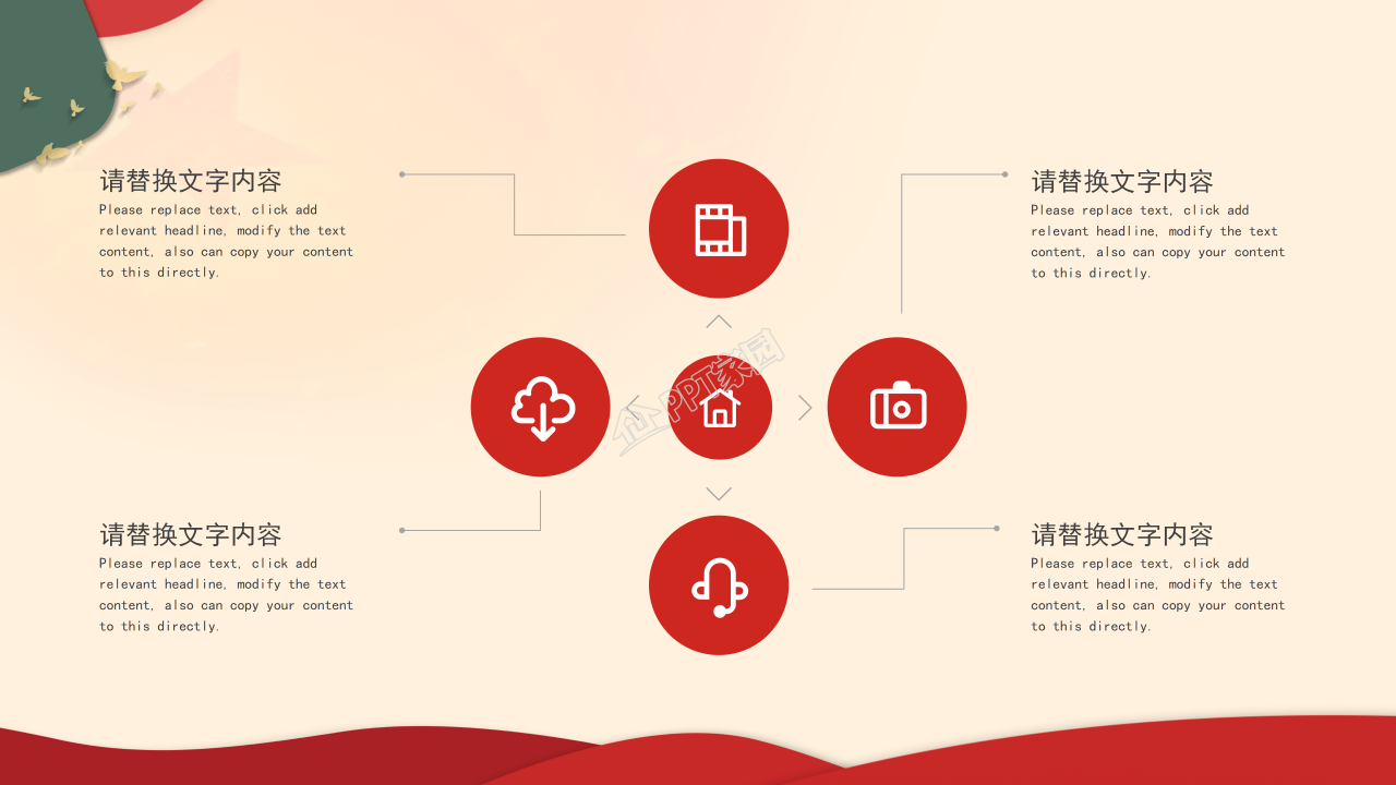 简洁大气天安门背景党史党课学习教育PPT模板