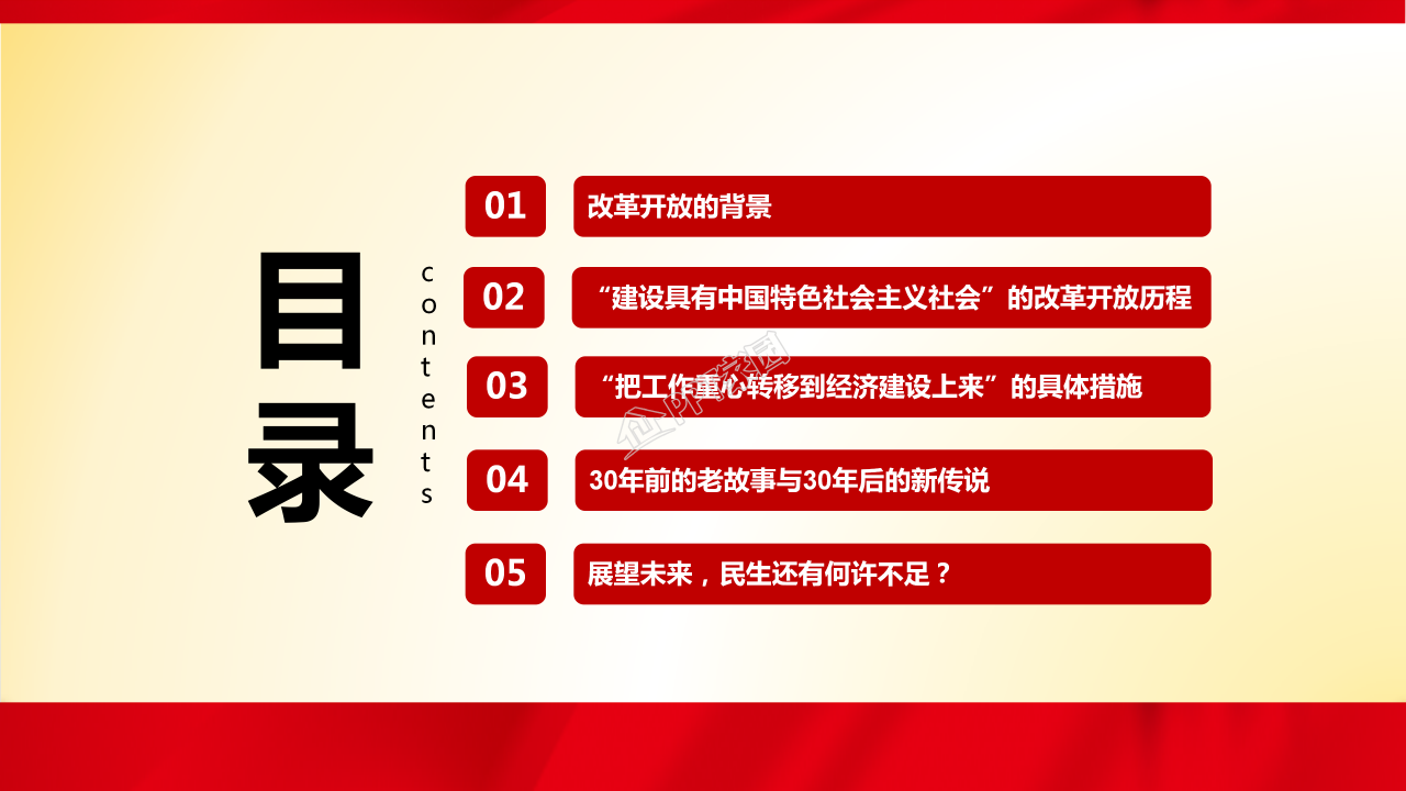 家乡改革开放变化ppt模板