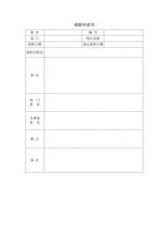 部门员工离职申请书word模板