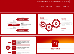 红色简约大气党政机关工作汇报ppt模板下载推荐