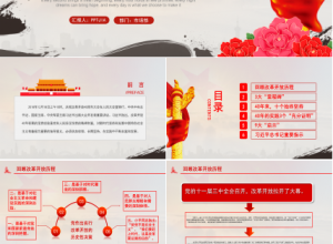 改革开放四十周年晚会PPT模板下载推荐