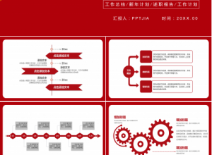 红色党政风党建工作年终汇报总结ppt模板下载推荐