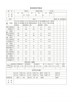 企业员工管理职员阶段考绩表word模板