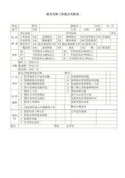 职员具体工作能力考核表word模板