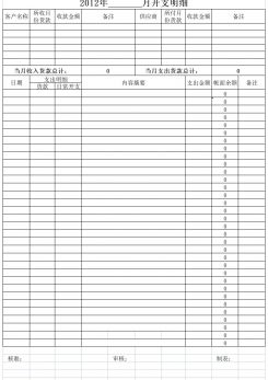 现金流水账excel模板