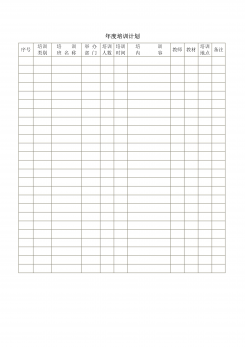 企业年度培训计划word模板