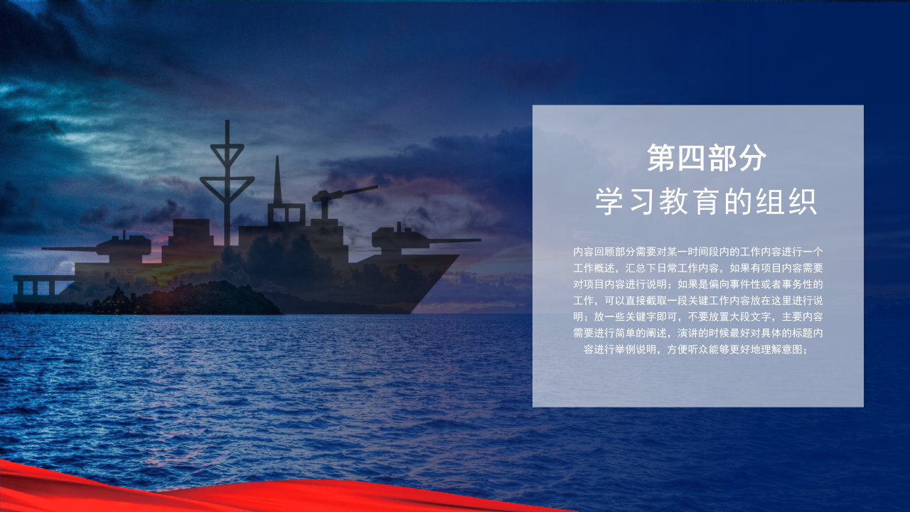 海军国防主题ppt模板 