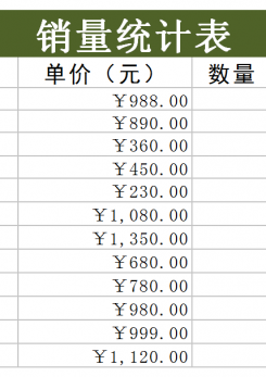 产品销量分析表excel模板