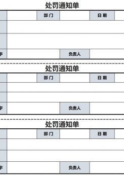 处罚通知单excel模板