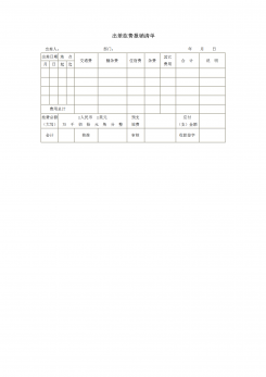 出差旅费报销清单word模板