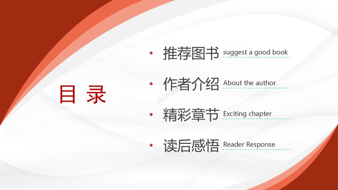 文学读书心得交流会ppt模板