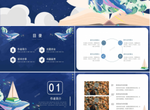蓝色简约世界读书日读书报告ppt模板下载推荐