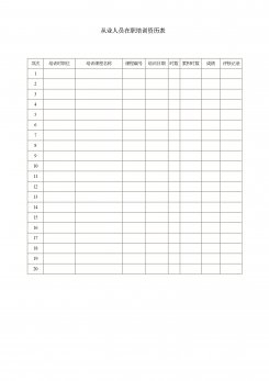 从业人员在职培训资历word模板