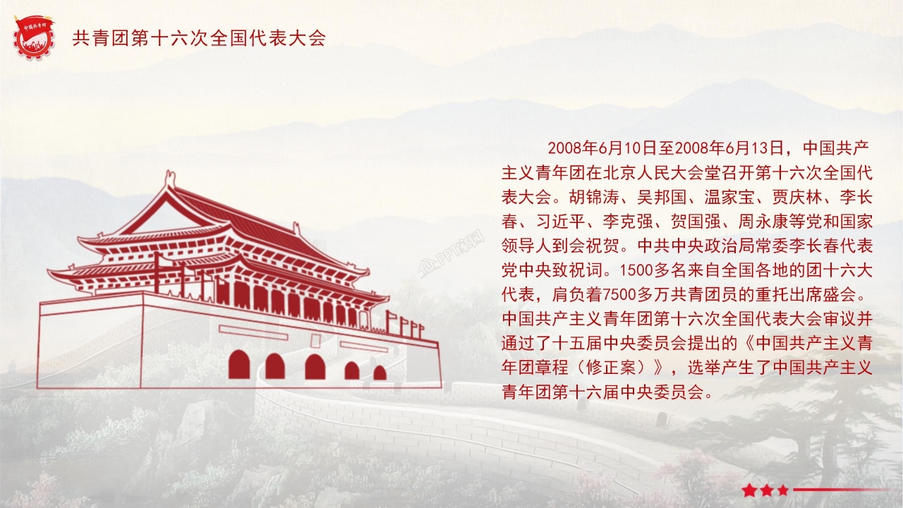 红色经典百年团史党建工作汇报主题团课ppt模板