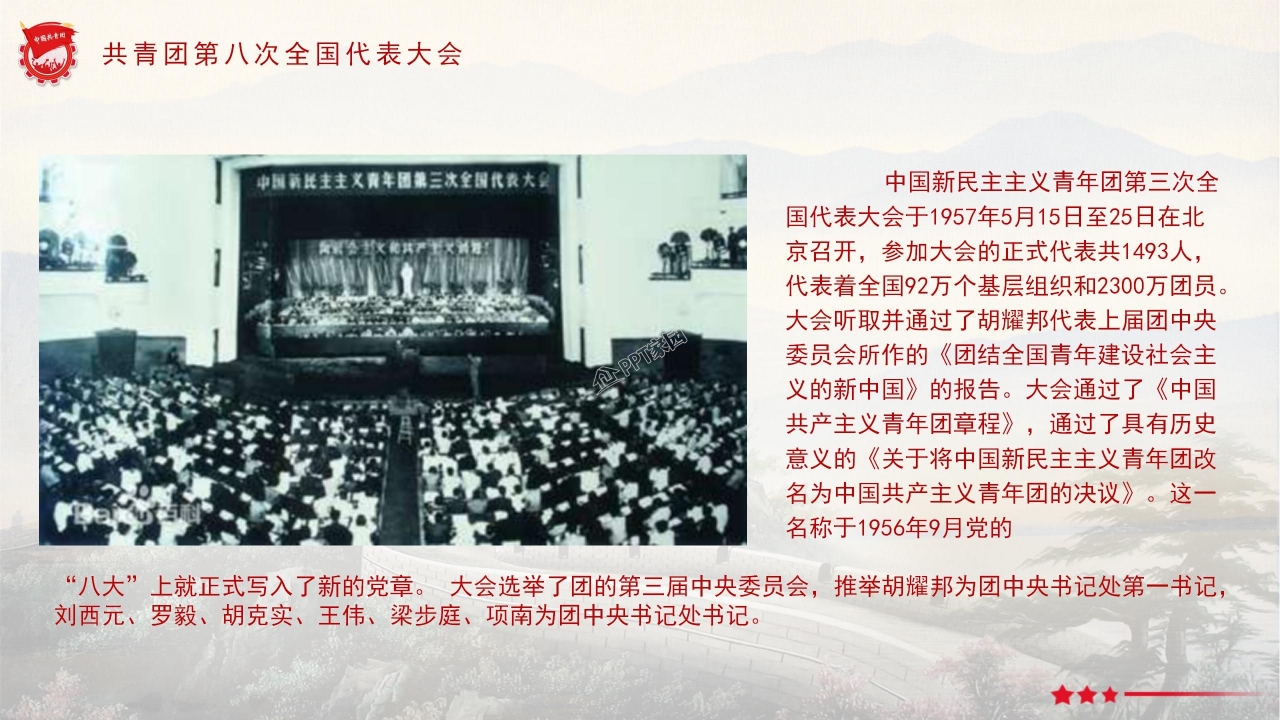 红色经典百年团史党建工作汇报主题团课ppt模板