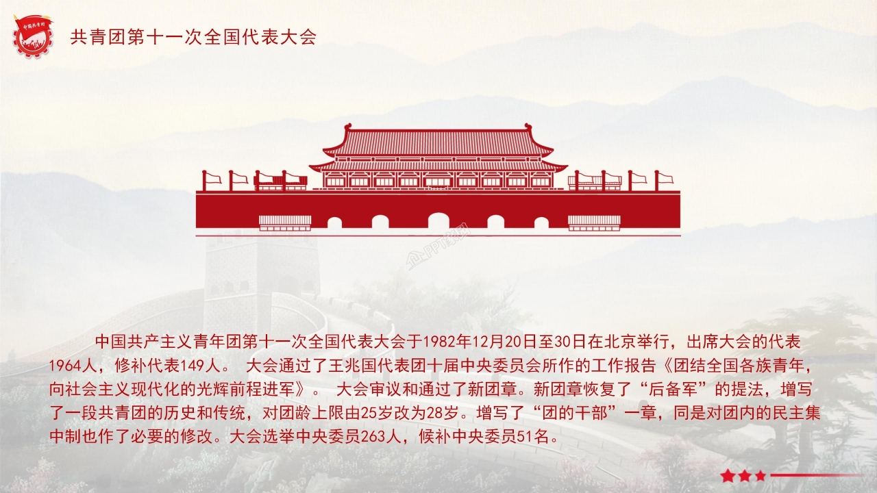 红色经典百年团史党建工作汇报主题团课ppt模板