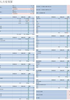 个人月预算excel模板