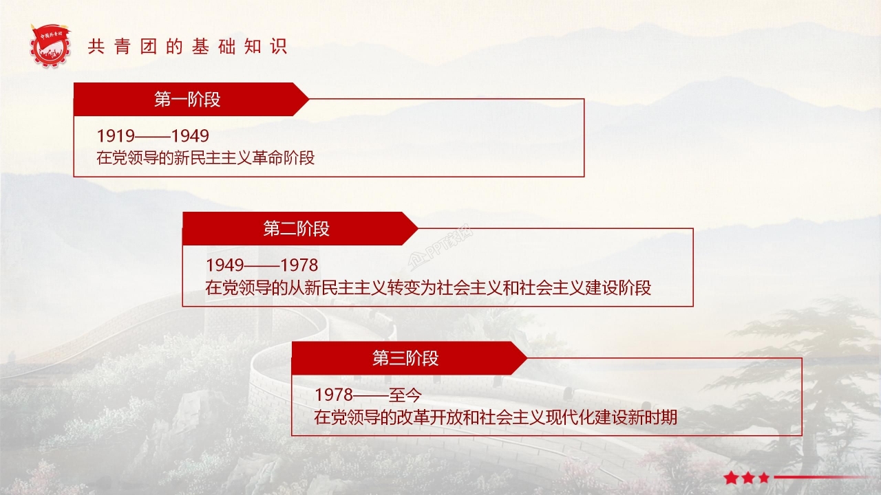红色经典百年团史党建工作汇报主题团课ppt模板