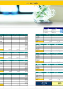 个人月度预算财务表excel模板
