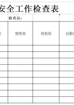 安全工作检查excel模板