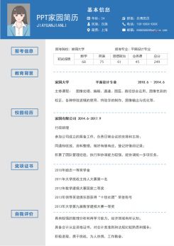 商务蓝设计师求职简历模板