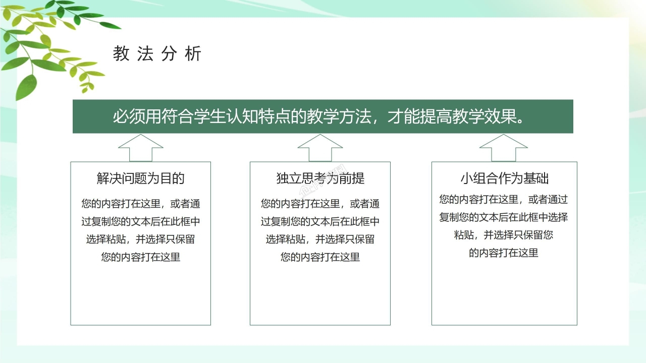 绿色小清新教师说课公开课通用ppt模板