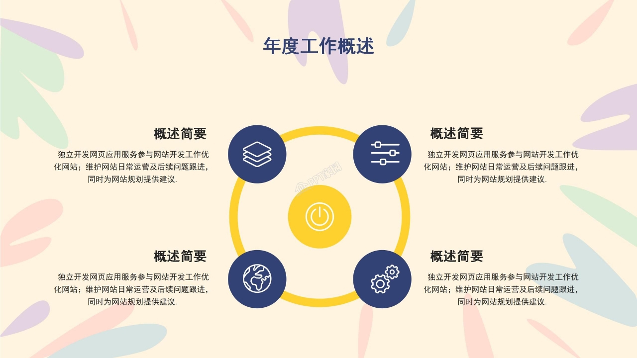 水彩创意五四青年团委活动ppt模板