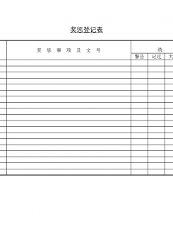 奖惩登记表word模板