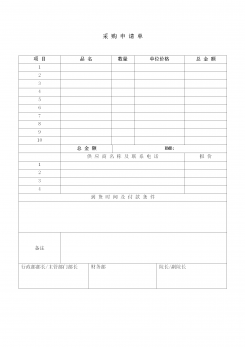 企业财务管理请购单word模板