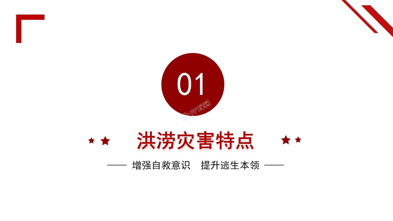 防灾减灾知识宣传安全教育主题班会ppt模板