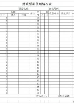 财政票据使用情况excel模板
