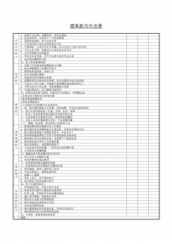 提高能力方法表word模板