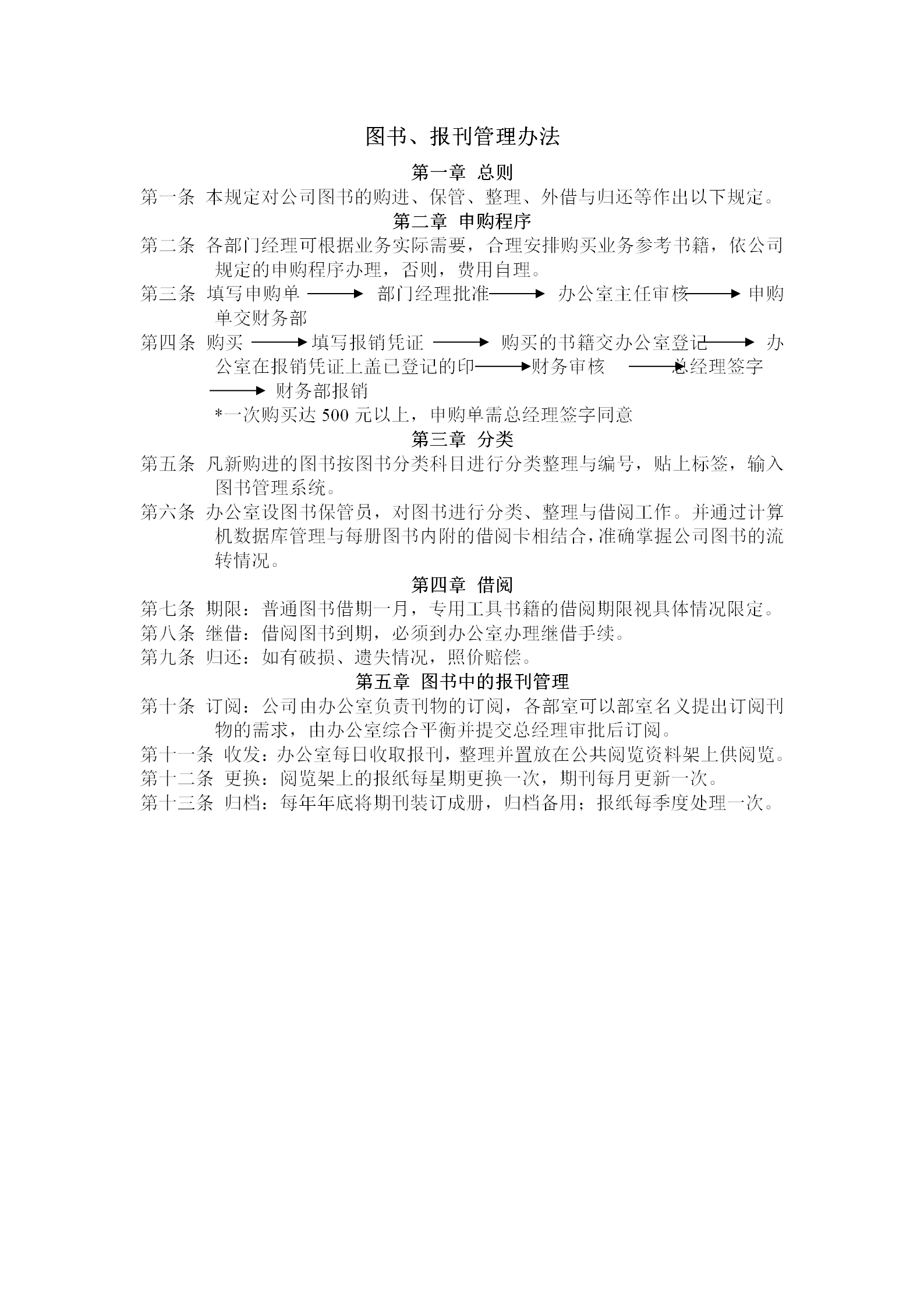 图书报刊管理办法word模板
