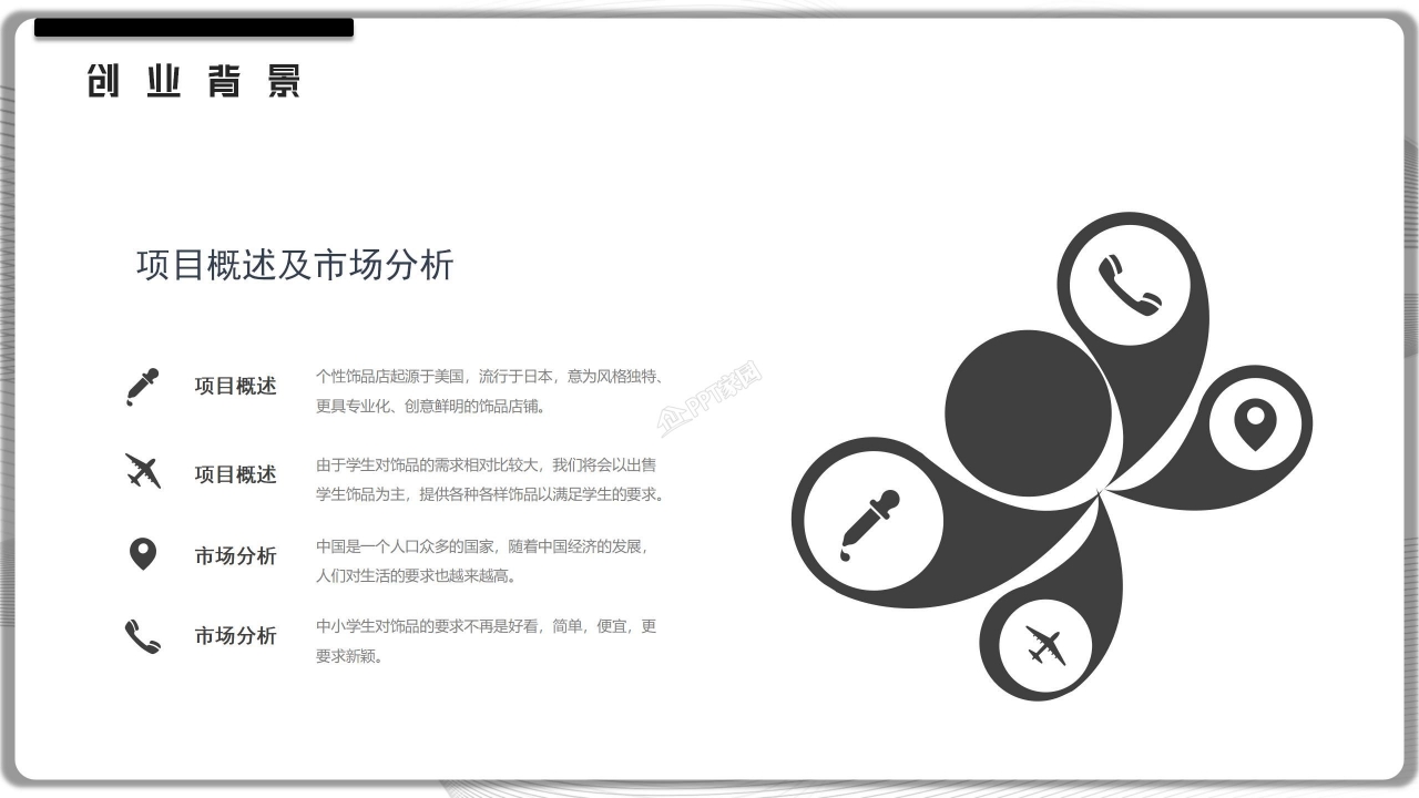 白色简洁扁平化创业计划书融资计划书ppt模板