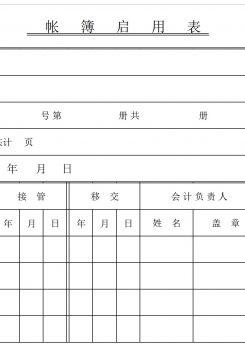 帐簿启用表excel模板