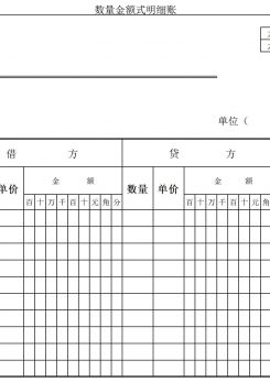 数量金额式明细账excel模板