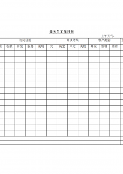 业务员工作日报word模板
