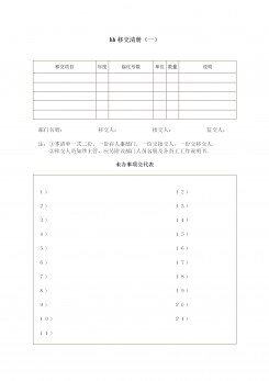企业员工移交清册（一）word模板