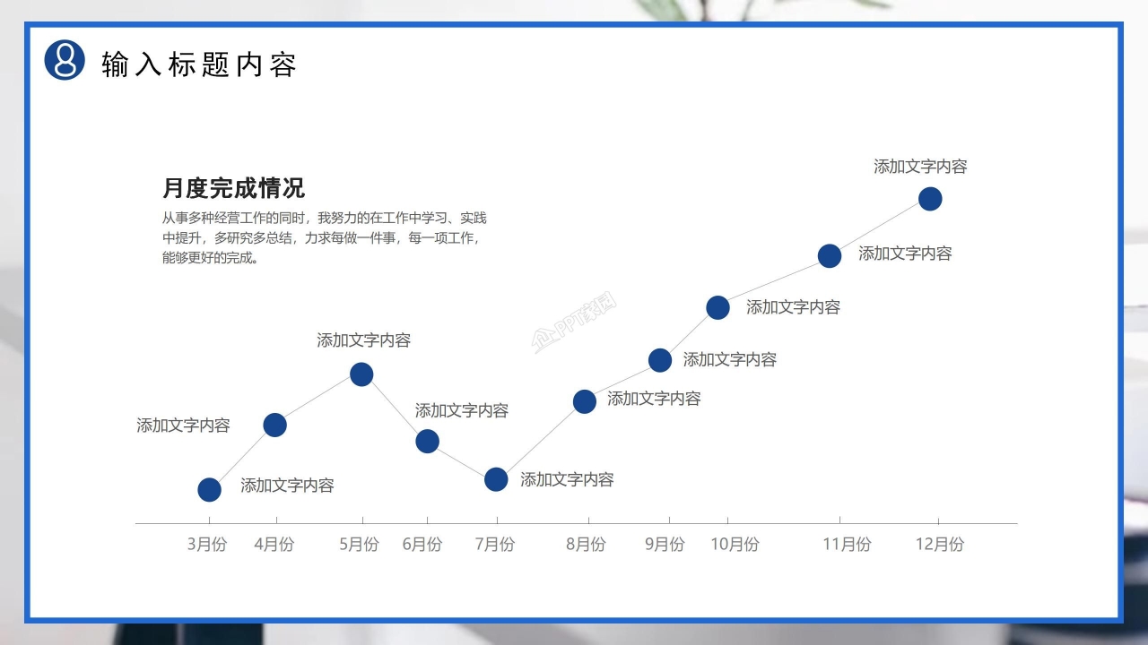 蓝色简洁个人工作述职ppt模板