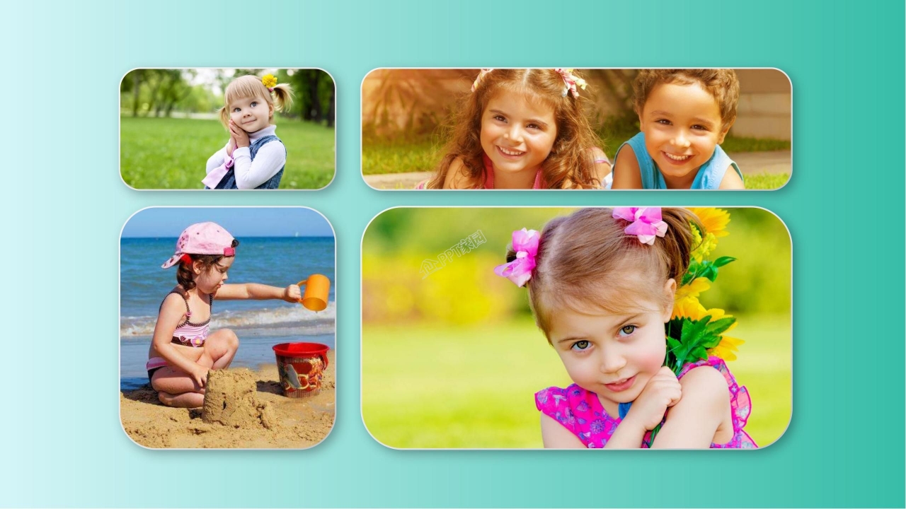 成长儿童相册ppt模板