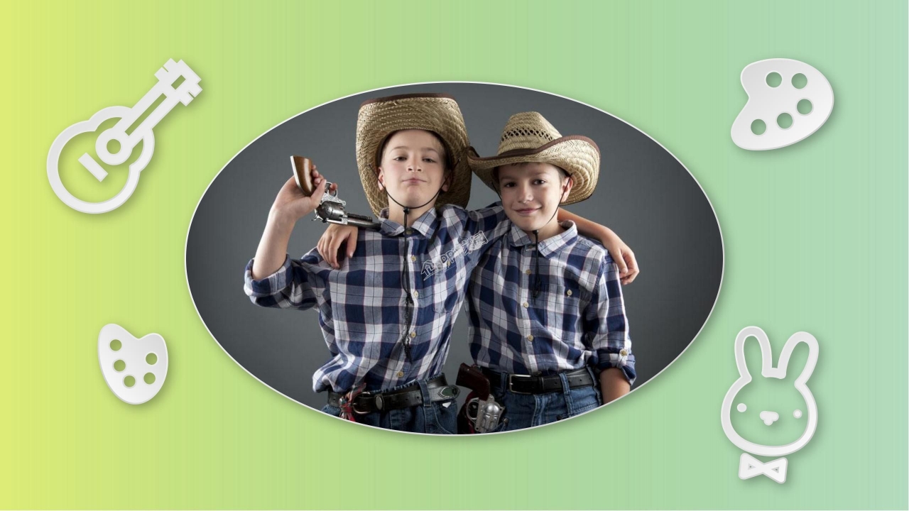 成长儿童相册ppt模板