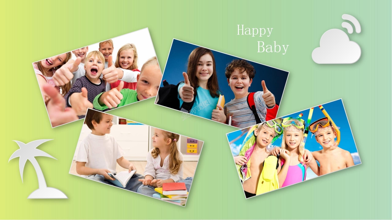 成长儿童相册ppt模板